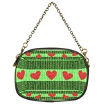 Fabric Christmas Hearts Texture Chain Purses (One Side)  Front