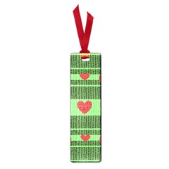 Fabric Christmas Hearts Texture Small Book Marks by Nexatart