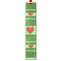 Fabric Christmas Hearts Texture Large Book Marks by Nexatart