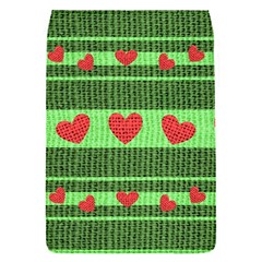 Fabric Christmas Hearts Texture Flap Covers (s)  by Nexatart