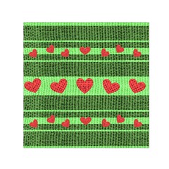 Fabric Christmas Hearts Texture Small Satin Scarf (square) by Nexatart