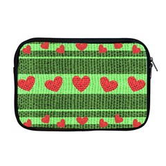 Fabric Christmas Hearts Texture Apple Macbook Pro 17  Zipper Case