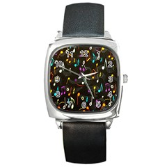 Fabric Cloth Textile Clothing Square Metal Watch by Nexatart