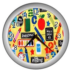 Fabric Cloth Textile Clothing Wall Clocks (silver)  by Nexatart