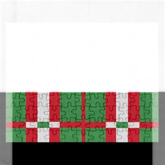 Fabric Green Grey Red Pattern Rectangular Jigsaw Puzzl by Nexatart