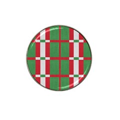 Fabric Green Grey Red Pattern Hat Clip Ball Marker by Nexatart