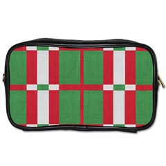 Fabric Green Grey Red Pattern Toiletries Bags 2-side by Nexatart