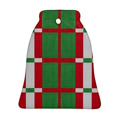 Fabric Green Grey Red Pattern Ornament (bell) by Nexatart