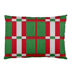 Fabric Green Grey Red Pattern Pillow Case (two Sides) by Nexatart