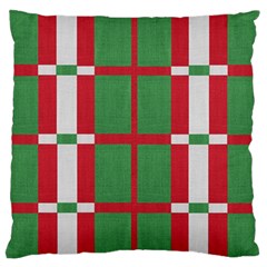 Fabric Green Grey Red Pattern Standard Flano Cushion Case (one Side) by Nexatart