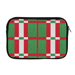 Fabric Green Grey Red Pattern Apple Macbook Pro 17  Zipper Case