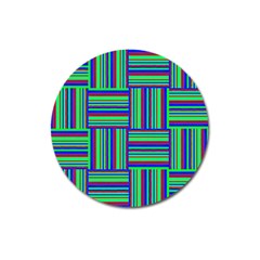 Fabric Pattern Design Cloth Stripe Magnet 3  (round) by Nexatart