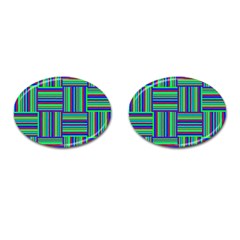 Fabric Pattern Design Cloth Stripe Cufflinks (oval) by Nexatart