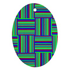 Fabric Pattern Design Cloth Stripe Oval Ornament (two Sides) by Nexatart