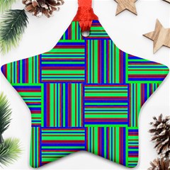 Fabric Pattern Design Cloth Stripe Star Ornament (two Sides) by Nexatart