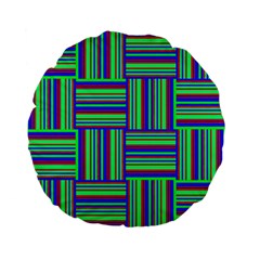 Fabric Pattern Design Cloth Stripe Standard 15  Premium Flano Round Cushions by Nexatart