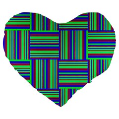 Fabric Pattern Design Cloth Stripe Large 19  Premium Flano Heart Shape Cushions by Nexatart