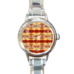 Fabric Design Pattern Color Round Italian Charm Watch