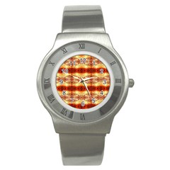 Fabric Design Pattern Color Stainless Steel Watch