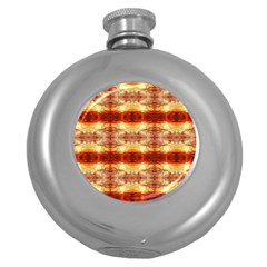 Fabric Design Pattern Color Round Hip Flask (5 Oz)