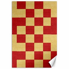 Fabric Geometric Red Gold Block Canvas 20  X 30   by Nexatart