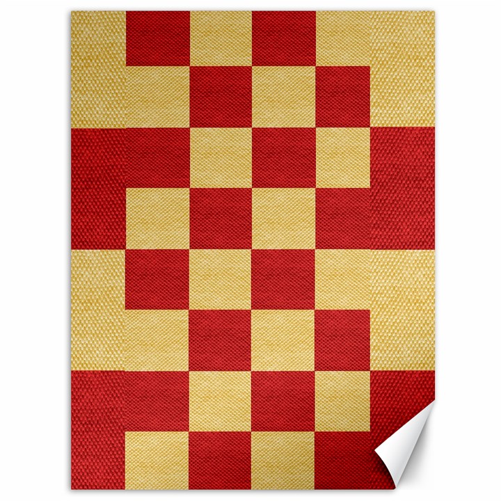 Fabric Geometric Red Gold Block Canvas 36  x 48  