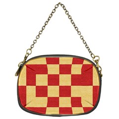 Fabric Geometric Red Gold Block Chain Purses (one Side)  by Nexatart