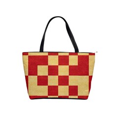 Fabric Geometric Red Gold Block Shoulder Handbags by Nexatart