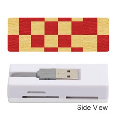 Fabric Geometric Red Gold Block Memory Card Reader (stick)  by Nexatart