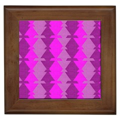 Fabric Textile Design Purple Pink Framed Tiles by Nexatart