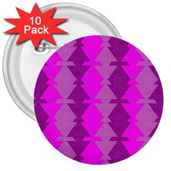 Fabric Textile Design Purple Pink 3  Buttons (10 Pack)  by Nexatart