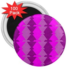 Fabric Textile Design Purple Pink 3  Magnets (100 Pack)