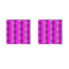 Fabric Textile Design Purple Pink Cufflinks (square)