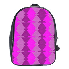 Fabric Textile Design Purple Pink School Bags(large) 