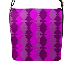 Fabric Textile Design Purple Pink Flap Messenger Bag (l)  by Nexatart