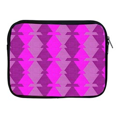 Fabric Textile Design Purple Pink Apple Ipad 2/3/4 Zipper Cases by Nexatart