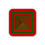 Fabric Texture 3d Geometric Vortex Rubber Square Coaster (4 pack)  Front