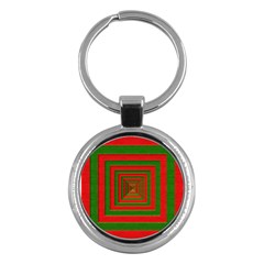 Fabric Texture 3d Geometric Vortex Key Chains (round)  by Nexatart