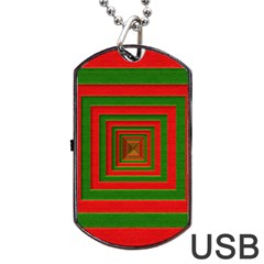 Fabric Texture 3d Geometric Vortex Dog Tag Usb Flash (one Side) by Nexatart