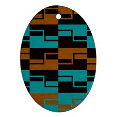 Fabric Textile Texture Gold Aqua Ornament (oval) by Nexatart