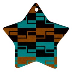 Fabric Textile Texture Gold Aqua Ornament (star) by Nexatart