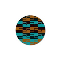 Fabric Textile Texture Gold Aqua Golf Ball Marker by Nexatart