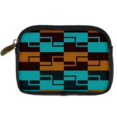 Fabric Textile Texture Gold Aqua Digital Camera Cases by Nexatart