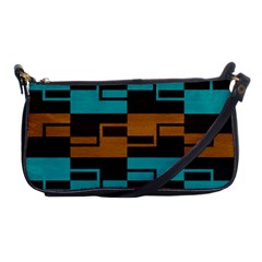 Fabric Textile Texture Gold Aqua Shoulder Clutch Bags by Nexatart