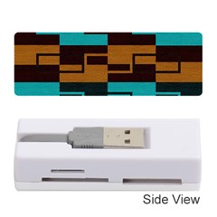 Fabric Textile Texture Gold Aqua Memory Card Reader (stick)  by Nexatart