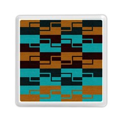 Fabric Textile Texture Gold Aqua Memory Card Reader (square)  by Nexatart