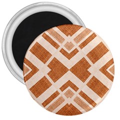 Fabric Textile Tan Beige Geometric 3  Magnets