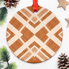 Fabric Textile Tan Beige Geometric Ornament (round) by Nexatart