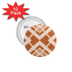 Fabric Textile Tan Beige Geometric 1 75  Buttons (10 Pack)