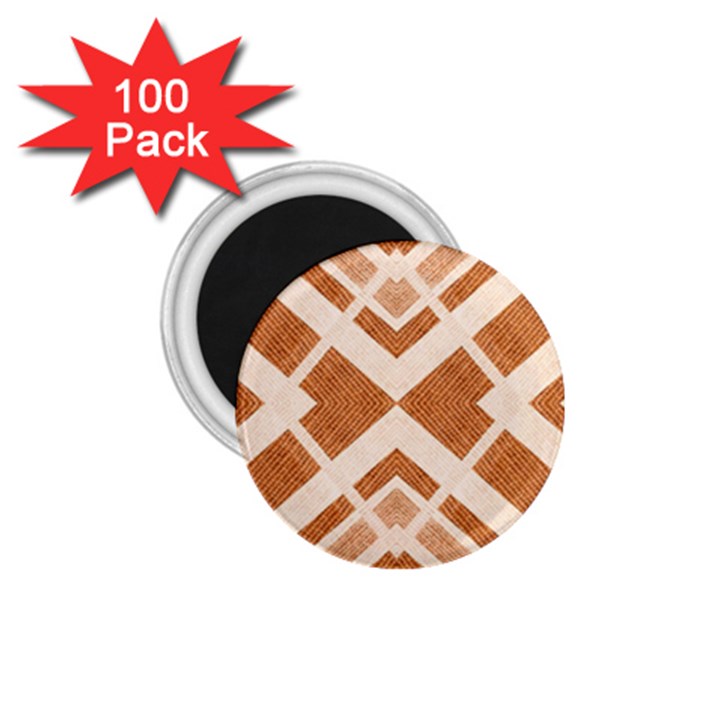 Fabric Textile Tan Beige Geometric 1.75  Magnets (100 pack) 